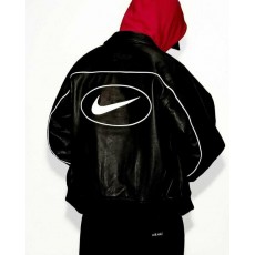 나** X 스** 에코레더 바시티 자켓