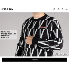 프** 브이 패턴 라운드 니트