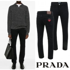 프** 클래식 레더 이니셜 레터링 융기모 슬림 진