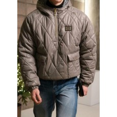 돌* 아노락 레더 퀄팅 패딩