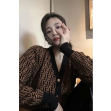 펜* FF로고 자가드 가디건 수입풀(여성)