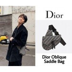 디* 새들백 베이지  블랙 오블리크 자카드