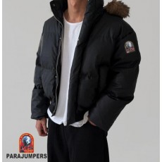 파**** 글로시 퍼 후드 숏패딩