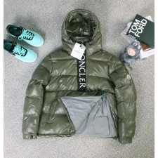 모리 로고 포포버 후드 다운 재킷