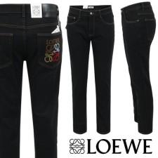 로** 컬러 아나그램 부클 블랙 슬림 일자진 기모 원단