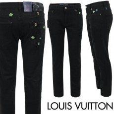 루* 네온 멀티자수 블랙 슬림 일자진 피치 기모 원단