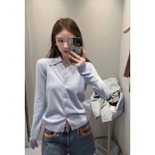 미*** 인따르시아 카라 니트 가디건  수입