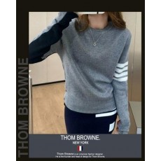 톰* 그레이 앤 네이비 라운드 니트 (8371)